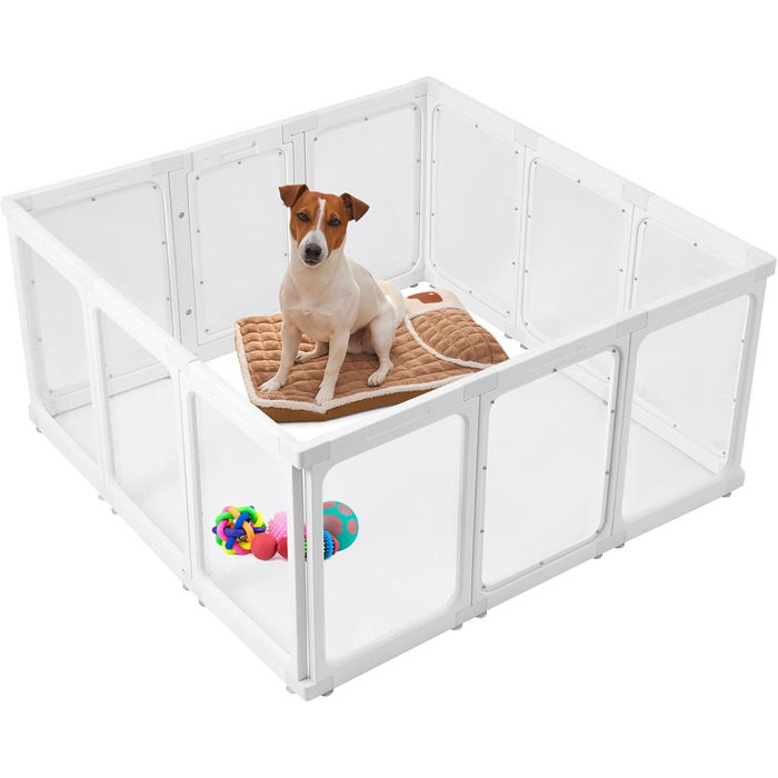 Акрилове переносне вольєр для собак Houseables - внутрішній вольєр, прозорі панелі, для цуценят та собак