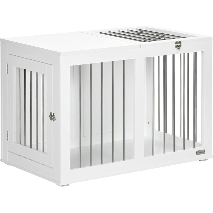 Клітка для собак PawHut - переносна будка для середніх собак, біла, 80 x 50 x 56,5 см