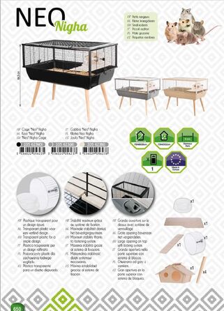 Клітка для гризунів Zolux Neo Nigha мала, 77,5×47,5×64,5 см, чорна