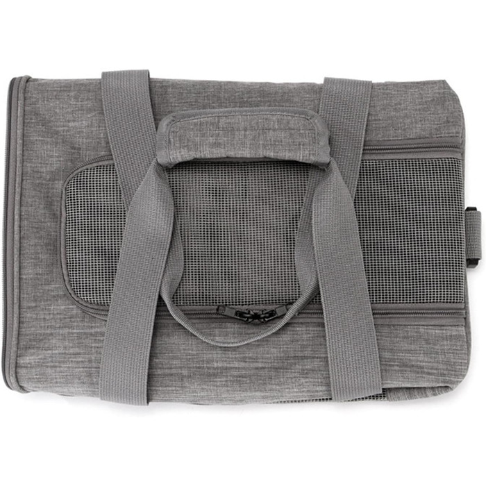 Транспортна переноска для тварин, складна сумка-переноска для котів та собак, з двома отворами для рук, дихаюча переноска для маленьких собак, зручна переноска (Сірий)