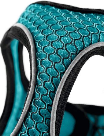 Нашийник для собак HUNTER HILO COMFORT, турквіс, S-M. Легкий, з сітчастого матеріалу, з відбиваючими елементами, для собак маленької та середньої породи.