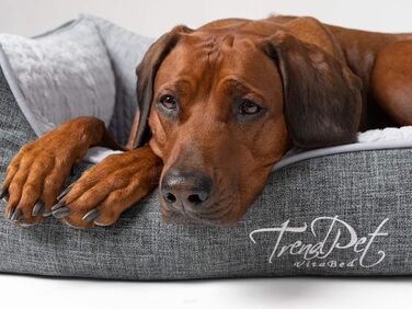 TrendPet VitaBed сірий - ортопедичне преміум собаче ліжко з матрацом з Memory Foam 5 см (120x100 см)