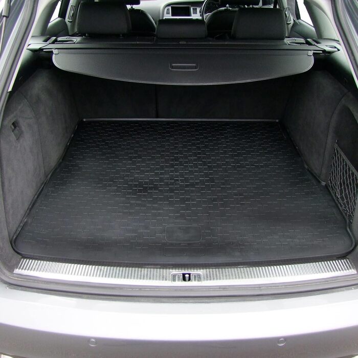Гумовий килимок у багажник Travall для Audi A6 (2004-2011), водонепроникна автоспецифічна підстилка для собак, чорний, всепогодні килимки