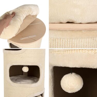 Кігтеточка-стійка Primrose Natural Paradise | З міцним сизалевим килимком | Кремовий | H 110 x Ø 49 см (XXL)