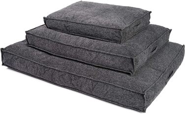 JAMAXX Преміум подушка для собак ортопедична, 120x90 см, сіра, знімний чохол з Chinille