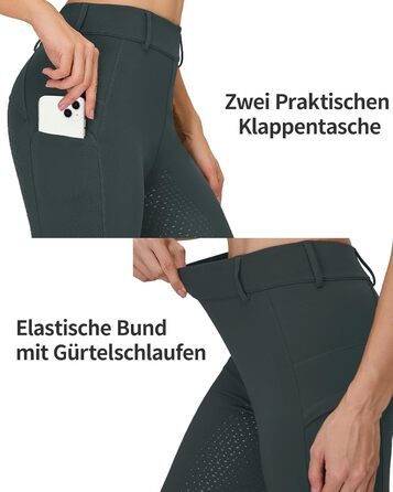 Легінси для верхової їзди жіночі зимові, повний камуфляж, термо, з флісовою підкладкою, водонепроникні, з кишенею для телефону, з петлями для ременя, сірі, розмір L