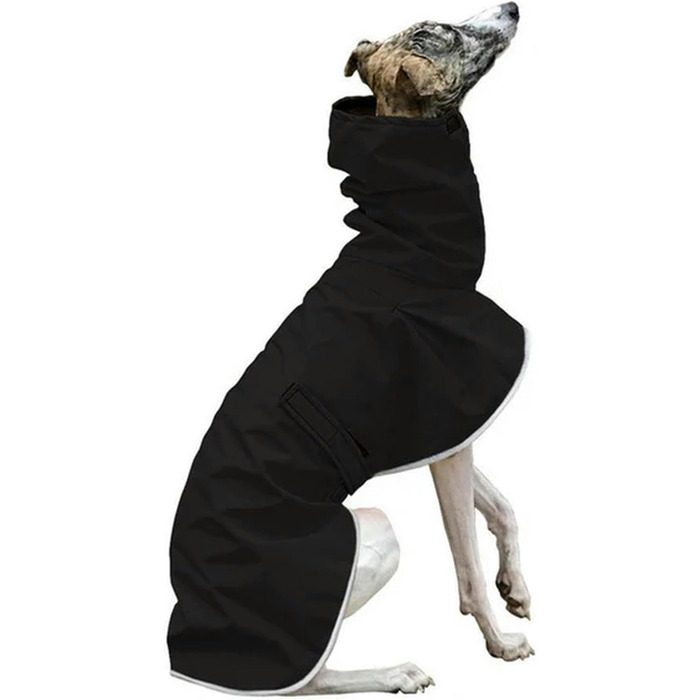 Водонепроникна тепла куртка для віндхундів на зиму, регульована, для середніх та великих собак (чорний, 3XL)