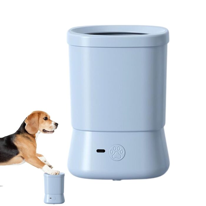 Портативний очищувач лап для собак Rrlihjgu – щітка для лап, 2 швидкості, анти-розбризкування, для дому, подорожей, кемпінгу, щоденних прогулянок (блакитний)