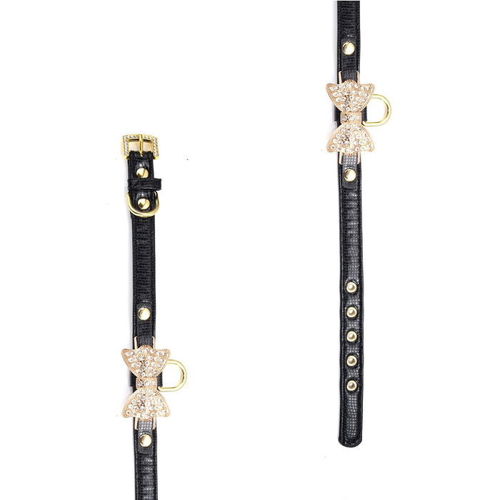 Нашийник шкіряний для собак та котів, регульований, розмір XS, рожевий (S, чорний)