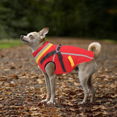 Теплий зимовий одяг для собак FeimaX: флісова куртка з блискавкою, для малих та середніх собак (червоний, 3XL)