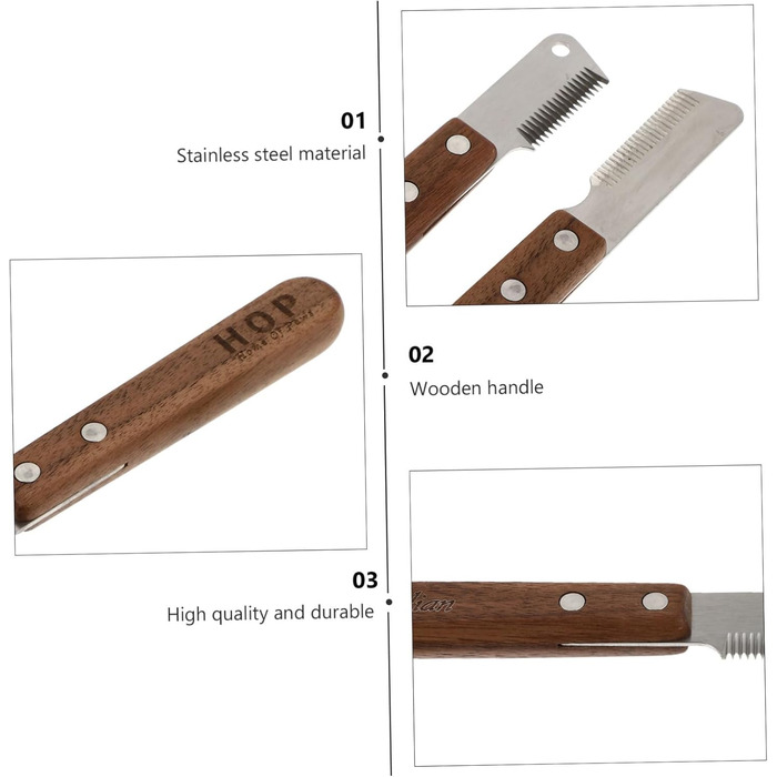 Гребінець для грумінгу собак та котів Sosoport 2St - щітка для вичісування шерсті, нержавіюча сталь