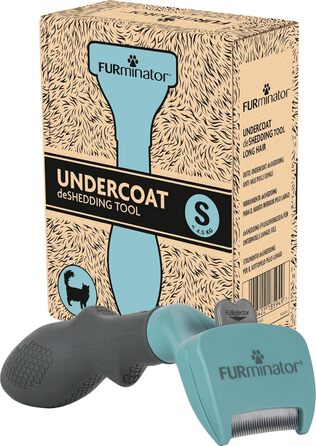 FURminator для котів S, для довгошерстих порід - скребок для вичісування підшерстка, екологічна упаковка