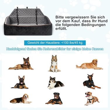 Автокрісло для собак великих та середніх порід до 45 кг, знімний, миючий, з безпечними ременями та неслизьким дном для заднього сидіння автомобіля