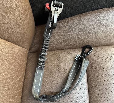 Ремінь безпеки для собак в авто: 2 шт., чорний, 60 см, з регулюванням та амортизацією