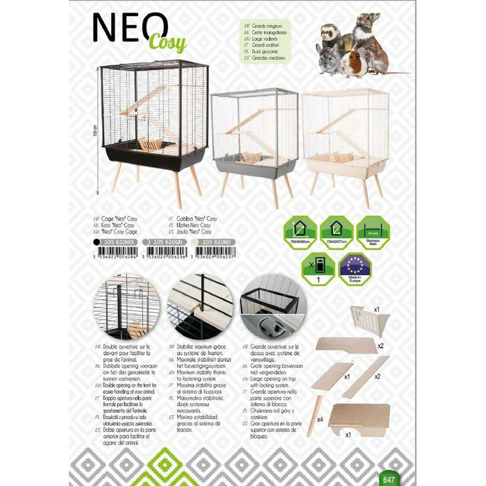 Клітка для великих гризунів ZOLUX Neo Cosy H80 сіра