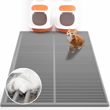 PetNova Великий килимок для туалету котів XL 114×79 см, водонепроникний, з високими бортиками, легкий у догляді, для кількох котів