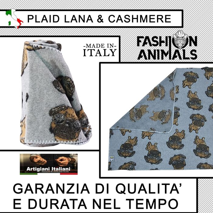 М'яка ковдра для домашніх тварин Luxus 150x100 см – Кашемір-мікс або штучне хутро, стильна та миюча, для собак та котів (собаки 20 см, вовна-кашемір)