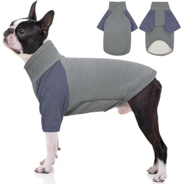 Пуловер з коміром-стійкою для собак, теплий флісовий жилет, светр для собак середнього розміру, сірий, розмір L