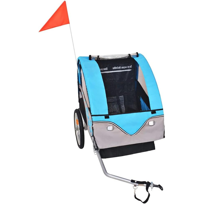 Причіп для собак, велосипедний причіп, причіп для бігу: сірий та синій, 30 кг, універсальний, легка збірка