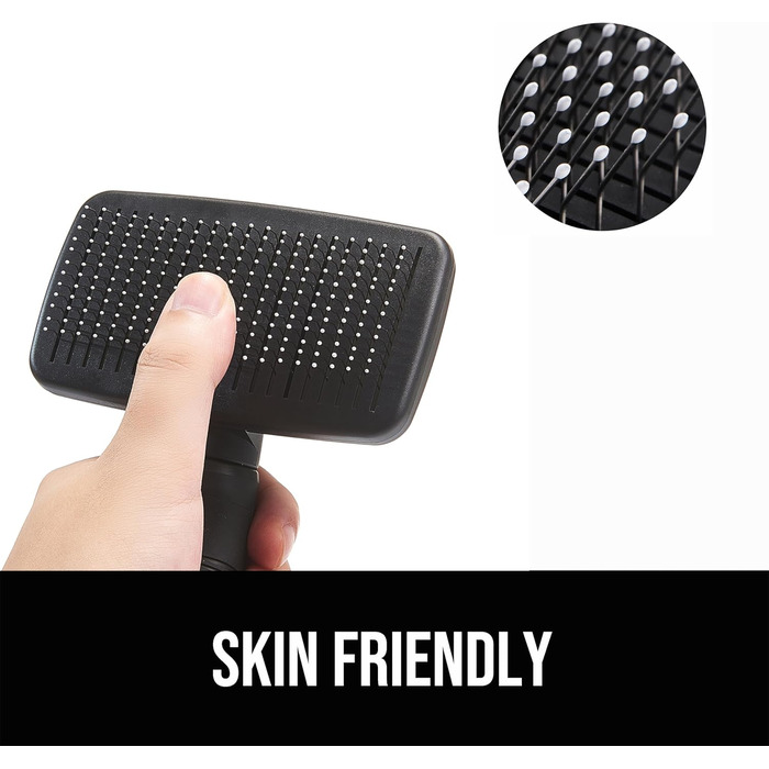 Самоочисна щітка для собак, вичісувальна щітка для довгої та короткої шерсті, турбота про шкіру, щітка для собак та котів, що видаляє шерсть, щітка для грумінгу, чорна