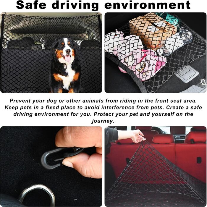 Сітка для собак у багажник авто: захисний бар'єр, 120x90 см