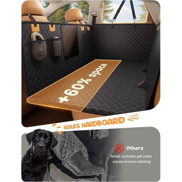 Захист для заднього сидіння авто Lamicall: водонепроникний килимок для собак, міцний, до 195 кг, для легкових автомобілів та SUV