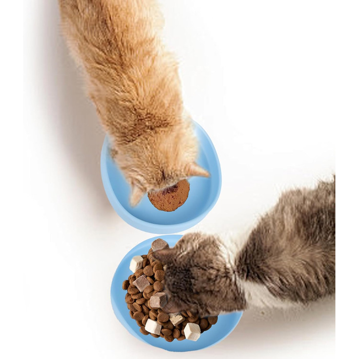 Миски для котів та собак Bebeibon: силіконові, неслизькі, 330 мл, 2 шт. (Блакитний)