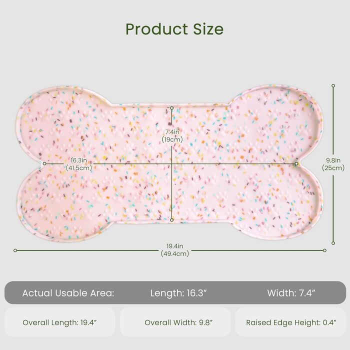 Нековзна килимок для годування домашніх тварин, силіконовий, товстий, вологостійкий, з піднятим бордюром, для цуценят, кошенят, собак та котів, 81x41 см