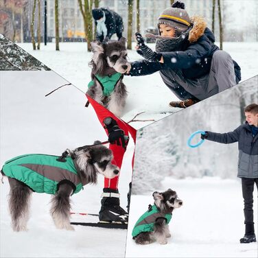 Зимовий теплий одяг для собак, теплий зимовий одяг, вітронепроникний, світловідбиваючий, флісовий, одяг для собак з шлейкою, теплий флісовий жилет для собак, розмір XL, одяг для собак, на блискавці, одяг для собак від снігу, зелений