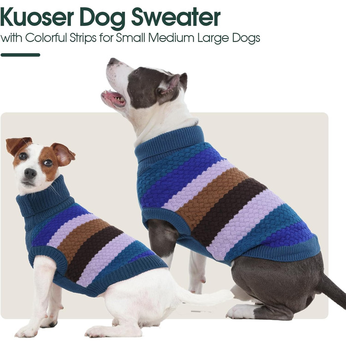 Теплий пуловер для собак Kuoser, малі та середні породи, фліс, зимовий одяг, блакитний, XS