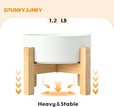 Керамічна миска для корму SPUNKYJUNKY, піднята, для дрібних порід, набір 2 шт. по 383 мл