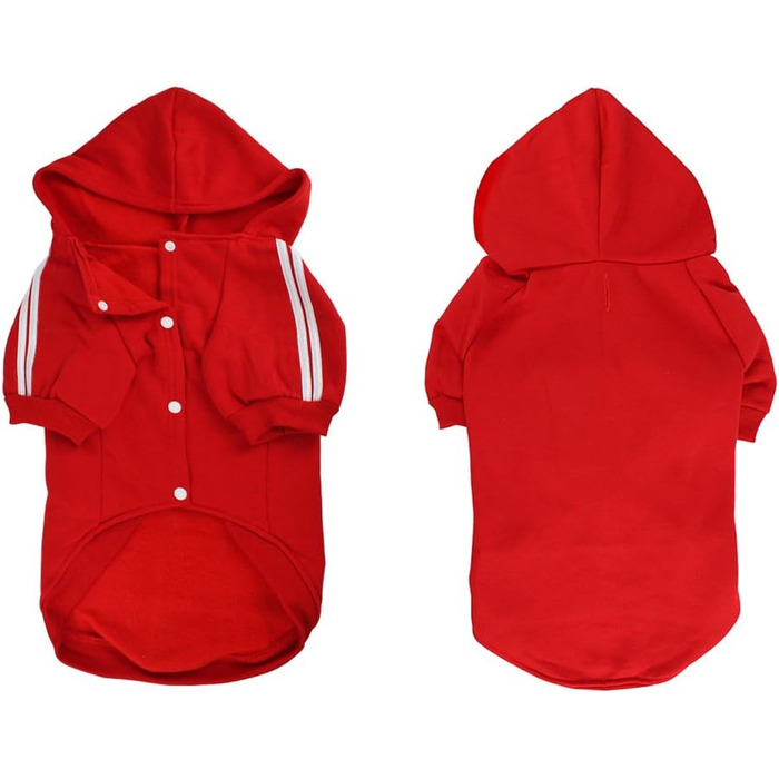 Теплий собачий пуловер NAMSAN для великих собак, зимовий одяг, худі з ґудзиками (2XL, Червоний)