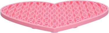 Килимок для тварин у формі серця, 19 x 23 см - Анти-сніф мат - повільний годівник - килимок для копання - 100% силікон - миється в посудомийній машині - для тварин - антиковзаючий миска - Рожевий, 19 x 23 см
