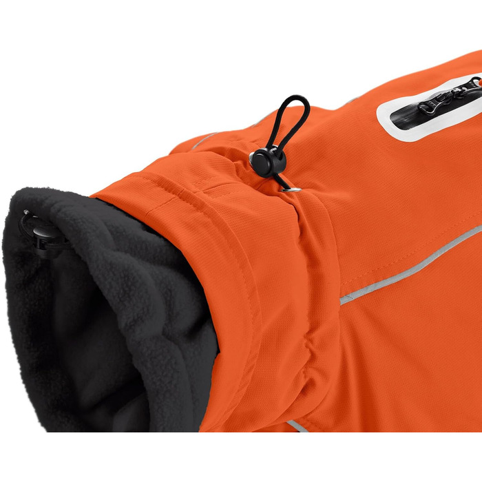 Теплий водонепроникний тег для такси для собак HUNTER NORDBY, оранжевий, з підкладкою, світловідбиваючий, для маленьких собак з довгим тілом, розмір 40