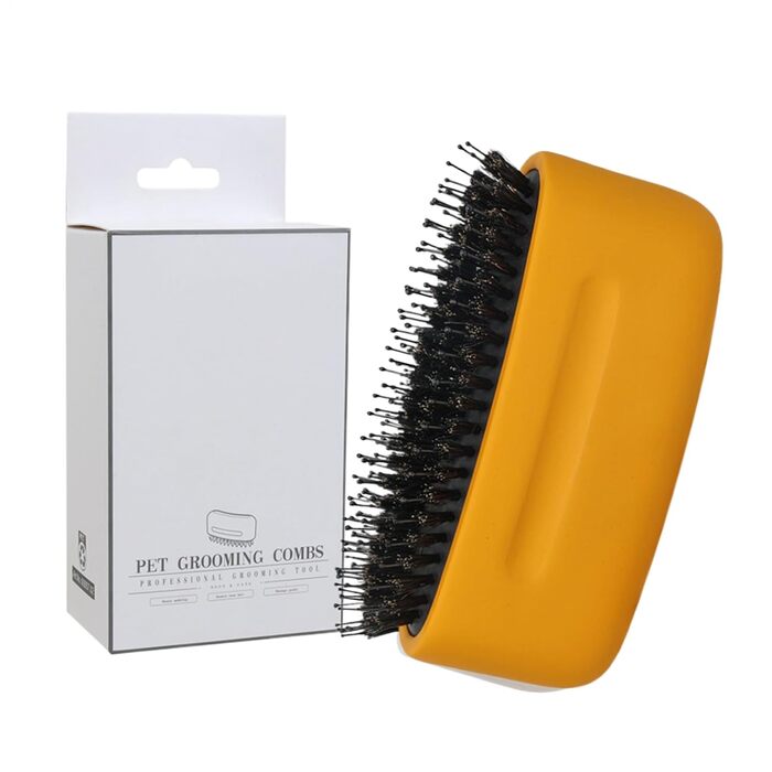 Щітка для котів, щітка для собак, аксесуари для догляду за шерстю, для довгошерстих тварин, цуценят, кошенят, щоденний догляд, для використання на вулиці, рекомендовано ветеринарами, професійна біла (жовта)