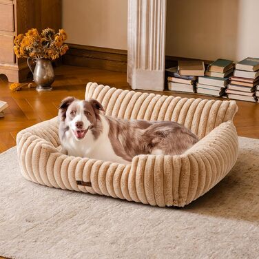 М'яке ліжко для котів та собак MEWOOFUN - зручне лежак для котів та маленьких собак, заспокійливе ліжко (Верблюд, 91x72x30 см)