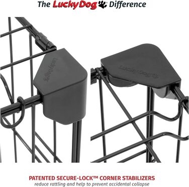 Клітка для собак Lucky Dog Slyder Whisper Glide з розсувними дверима, бічною дверцятю, знімним піддоном, гумовими ніжками та ручкою для перенесення, посилені кути