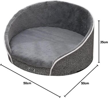 Ортопедичний лежак для котів та собак Dear Darling з memory foam, антрацит, великий