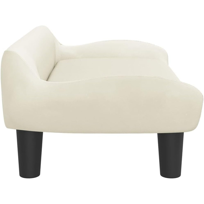 М'яке ліжко для собак та котів з велюру, 70x40x24 см, кремовий колір