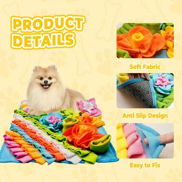 Килимок для собак Tierglück Schnüffelteppich: тренувальний килимок для повільного годування, іграшка-розвиток для собак та котів, для цуценят та середніх порід