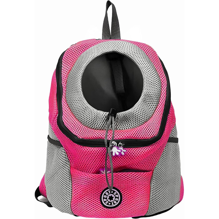 Рюкзак-переноска для собак і котів до 10 кг, рожевий: зручний для подорожей, прогулянок та хандерінгу