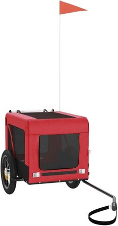 Причіп для велосипеда для собак та котів, червоно-чорний, Oxford-Gewebe & Eisen