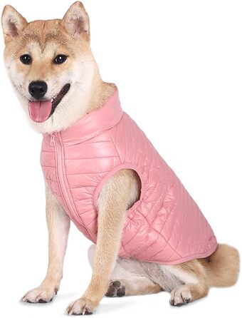 Зимовий одяг для собак: тепла куртка-жилет для собак, для цуценят, водонепроникна, вітронепроникна, тепла, з утеплювачем, для маленьких та середніх собак (XL, Рожевий)