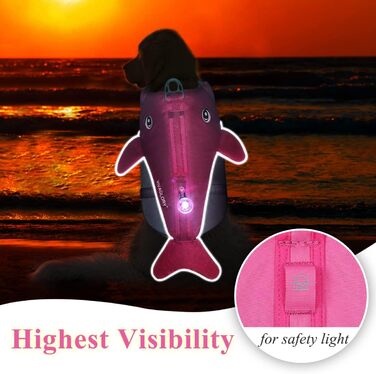 Жилет для плавання собаки VIVAGLORY, рожевий, S (48-58 см)