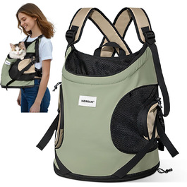 Рюкзак-переноска для собак та котів ALLSOPETS, зручний та дихаючий, з інтегрованим ремінцем безпеки, для подорожей та прогулянок (Оливковий)