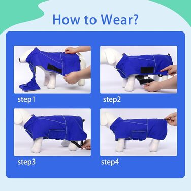 Водонепроникна куртка для собак середнього розміру MIGOHI, тепла флісова куртка для собак, жилет для собак, підходить для Шнауцера, Джек Рассел Тер'єра, Французького бульдога, зимова куртка, синій, Medium