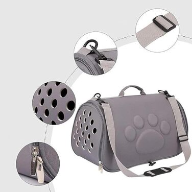 Транспортна сумка для кота Katzen Reisetasche - сіра, для подорожей та прогулянок