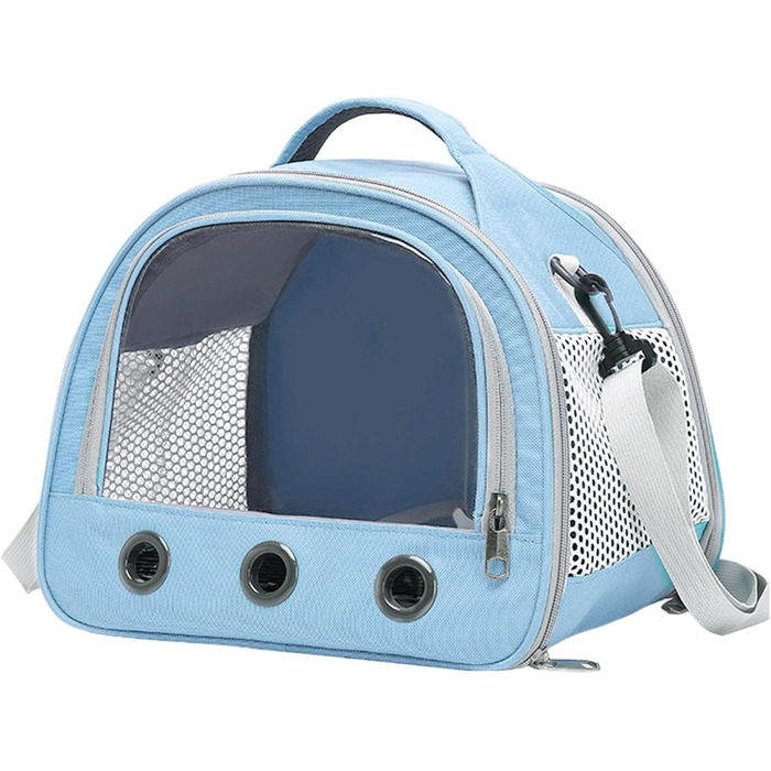 Переносна сумка-переноска для птахів Vogeltransport - Легка, дихаюча сумка для папуг, хом'яків та інших дрібних тварин (Світло-блакитний)