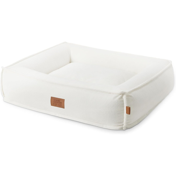ТOWN & COUNTRY LUXE CuddleTown: М'яке ліжко для домашніх тварин, кремове, розмір M, 68x57x17 см