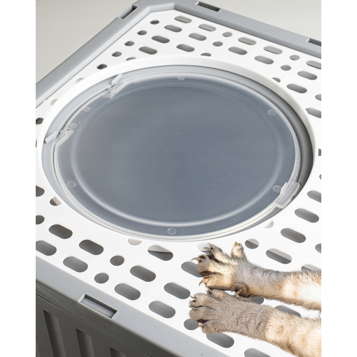 Закритий лоток-туалет для котів Be-Active.pl сірий, з висувною шухлядою та лопаткою